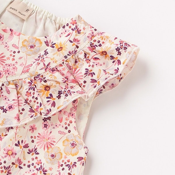 ✴︎Bonjour diary✴︎花柄 チュニック 4Y トートバッグ付き