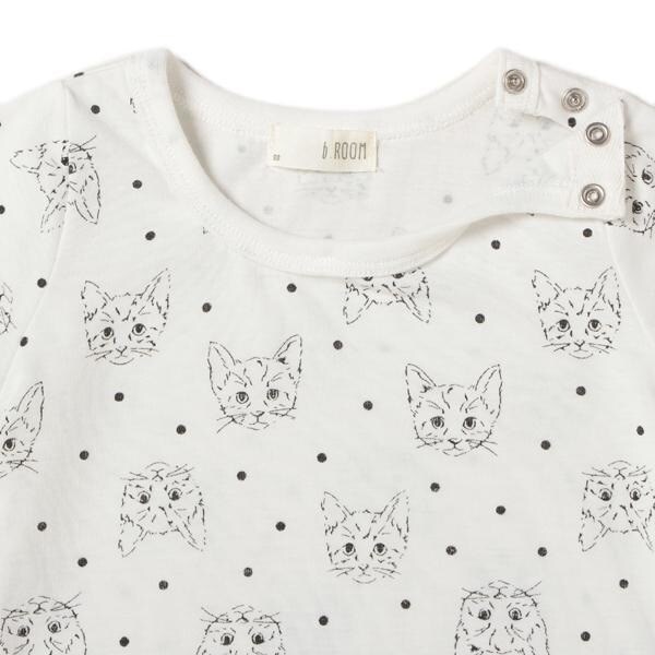 Narumiya Online ナルミヤ オンラインの公式通販サイトネコ ドット柄ワンピース 80 オフ ホワイト キッズ