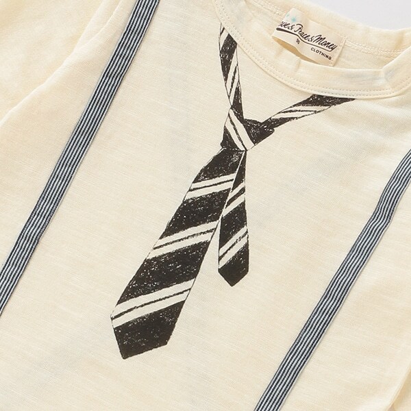 Narumiya Online ナルミヤ オンラインの公式通販サイトネクタイスタイサスペンダー長袖tシャツ 80 Ecru キナリ キッズ