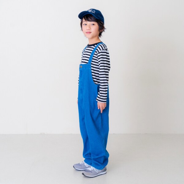 美品！mont-bell 子供用オーバーオール Kid's 110 青 k_1102555_nv.jpg