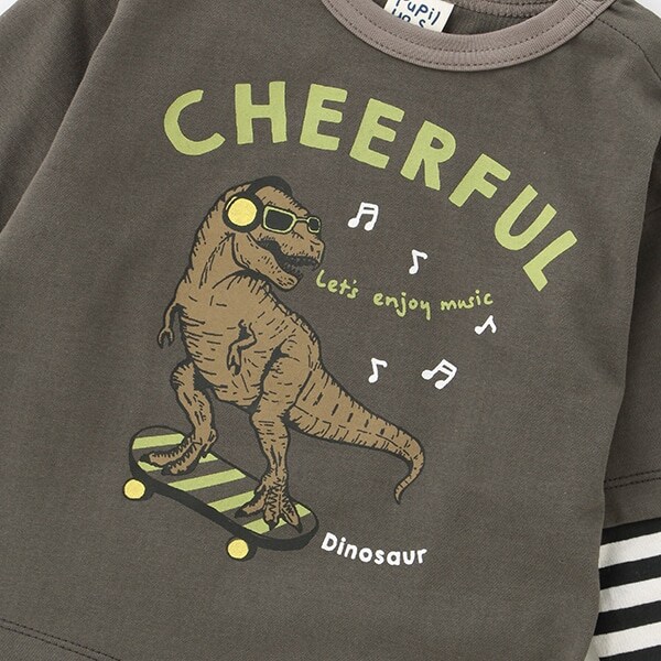 恐竜レイヤード長袖Tシャツ