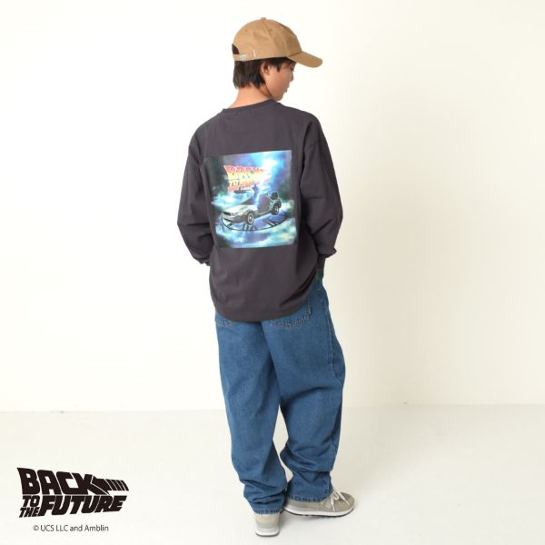 Back to the Future】ヴィンテージ加工天竺Tシャツ(140 シロ