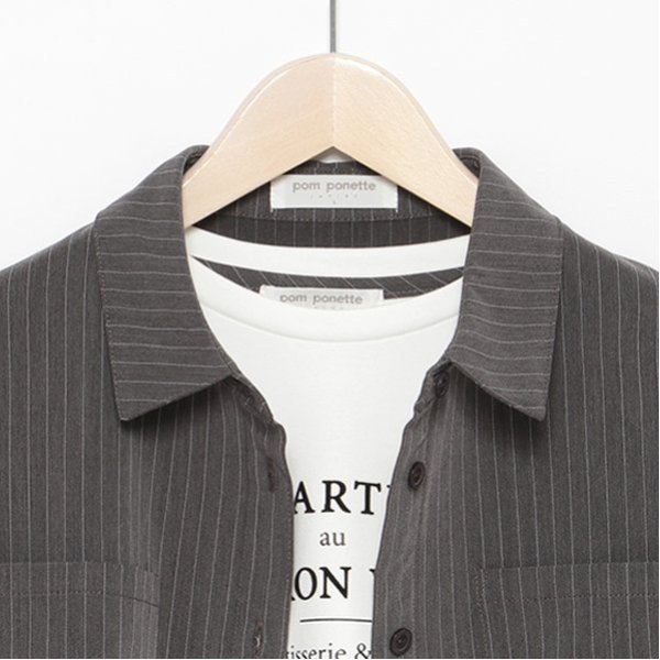 袖ギャザーシャツ＆Tシャツセット(S(140cm) グレー): ジュニア