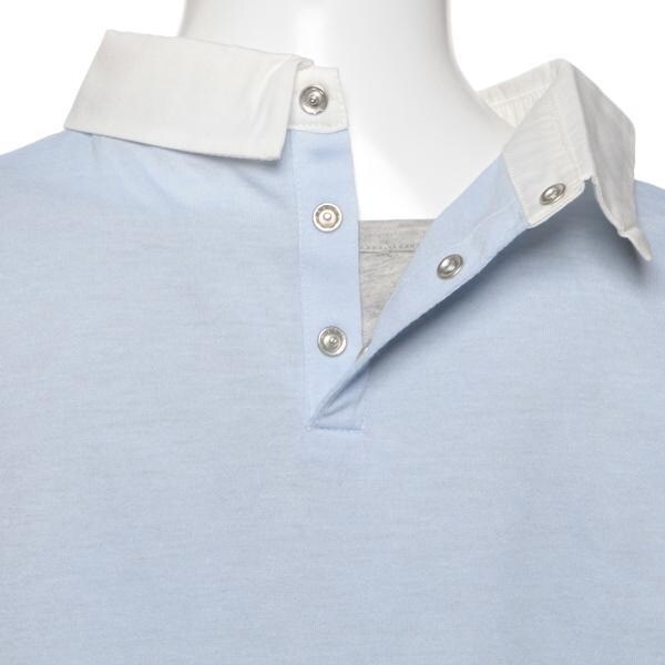 衿つき長袖Tシャツ×裾切り替えインナータンクトップセット