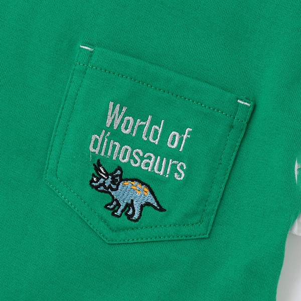 恐竜ベスト重ね着風半袖Tシャツ