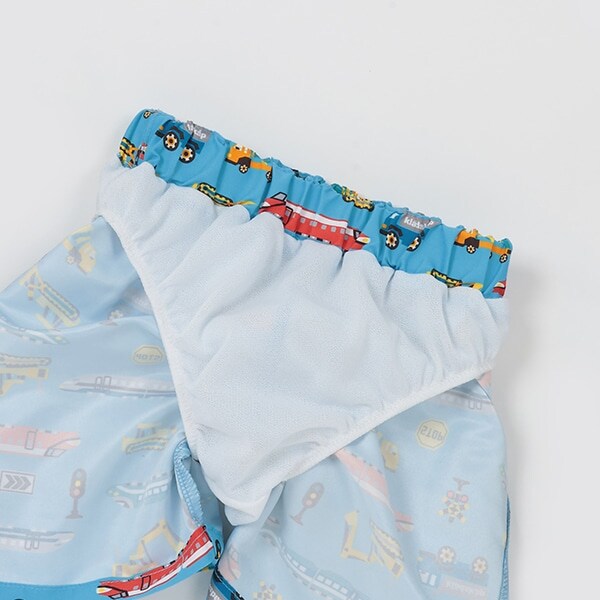 SWIM】乗り物柄スイムパンツ(S(90-100cm) サックス): キッズ