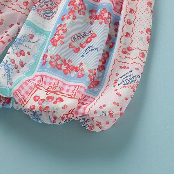 Narumiya Online ナルミヤ オンラインの公式通販サイトイチゴ衿ハンカチ柄バルーンワンピース 90 赤 キッズ