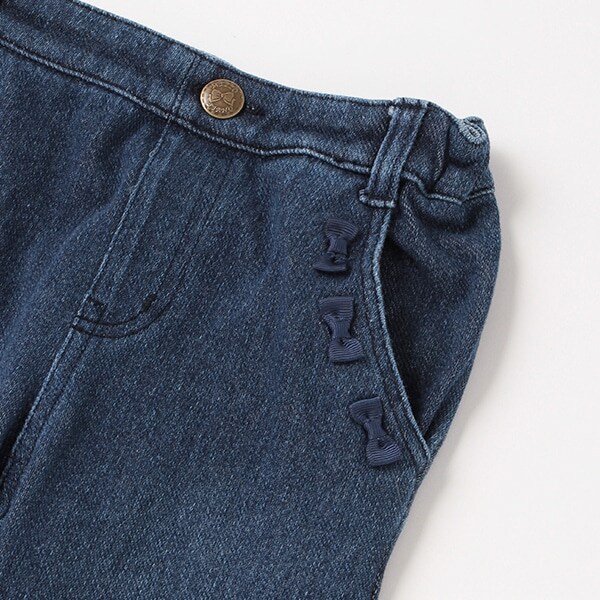 カットデニム　ロングパンツ
