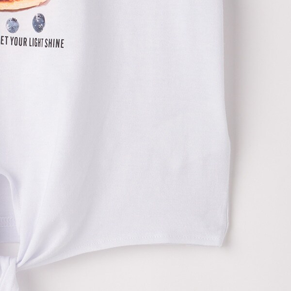 Narumiya Online ナルミヤ オンラインの公式通販サイトパンケーキ裾結び半袖tシャツ 1cm 白 ジュニア