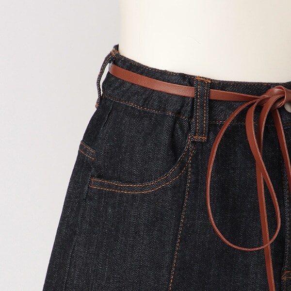 Narumiya Online ナルミヤ オンラインの公式通販サイト合皮細ベルトつきデニムショートパンツ S 140 紺 ジュニア