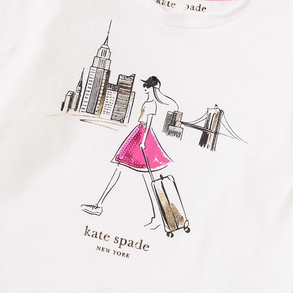 kate spade ホワイト Tシャツ　160センチ セール】ガールズ ベーシックロゴTシャツ（Tシャツ/カットソー