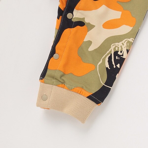 Narumiya Online ナルミヤ オンラインの公式通販サイトogゴリラプリント迷彩柄コーデ風ロンパース F 黒 新生児