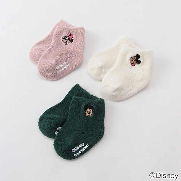 Narumiya Online ナルミヤ オンラインの公式通販サイト Disney ミッキーマウスデザイン ワンポイントパイルクルーソックス 9 11cm グリーン 新生児