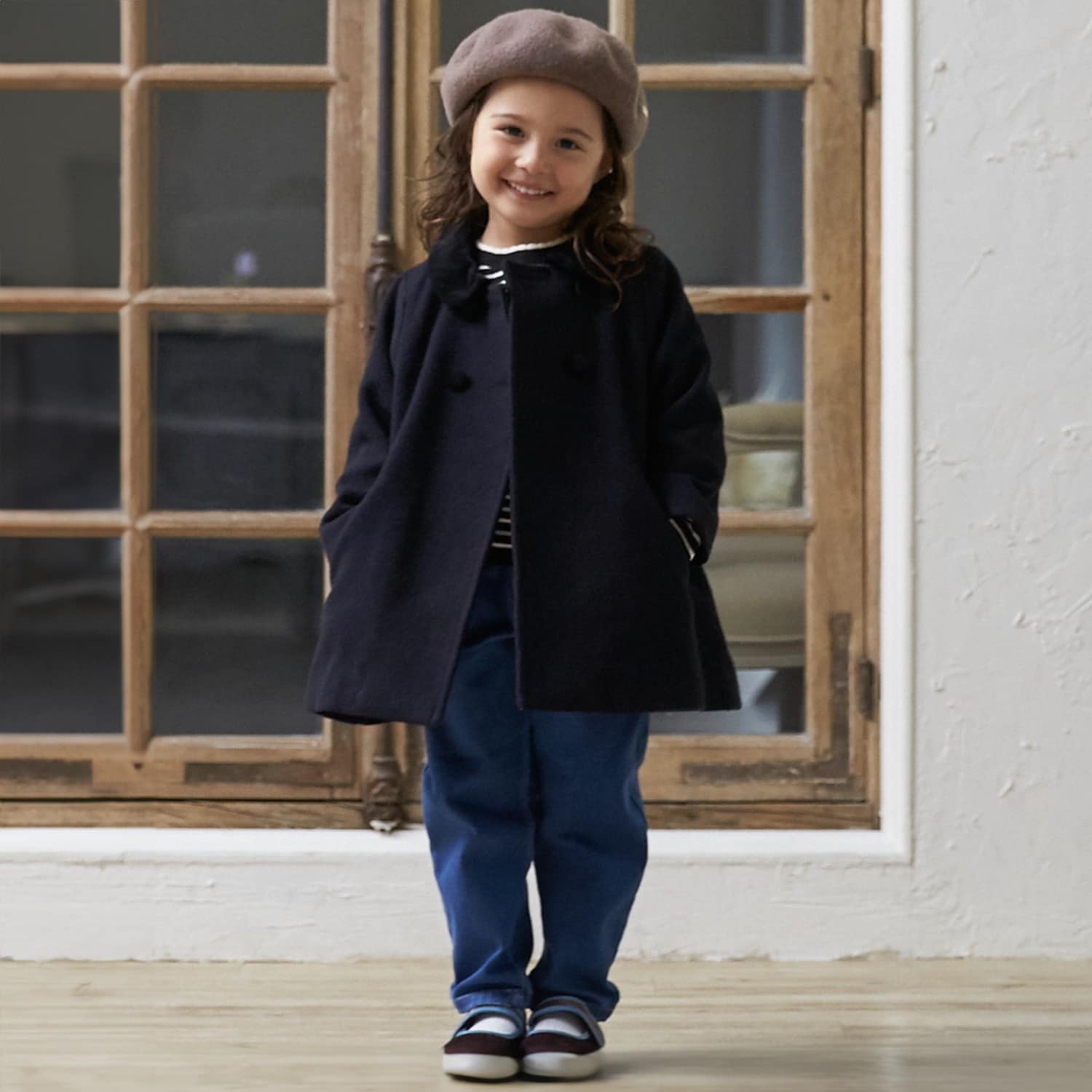 リンク】ダブルブレストコート(80cm 茶): キッズ - ナルミヤ