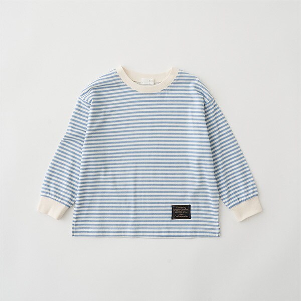 【型崩れしないやわらかコットン】プリントボーダードロップTシャツ