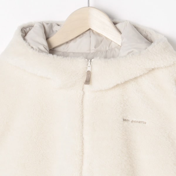 もこもこリバーシブルブルゾン(S(140) アイボリー): ジュニア