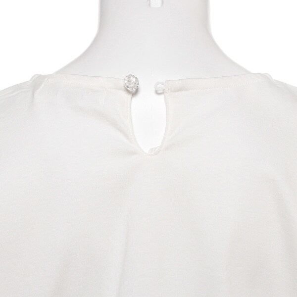 NARUMIYA ONLINE｜ナルミヤ オンラインの公式通販サイトネックレスモチーフ袖フリルTシャツ(S(140) 白): ジュニア