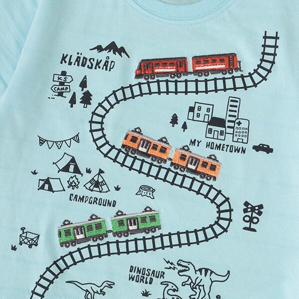 電車とマップ半袖Tシャツ