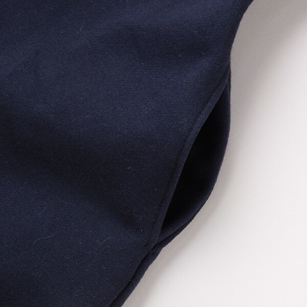 バレエリボン刺しゅう衿つきジップワンピース(110cm 紺): キッズ 