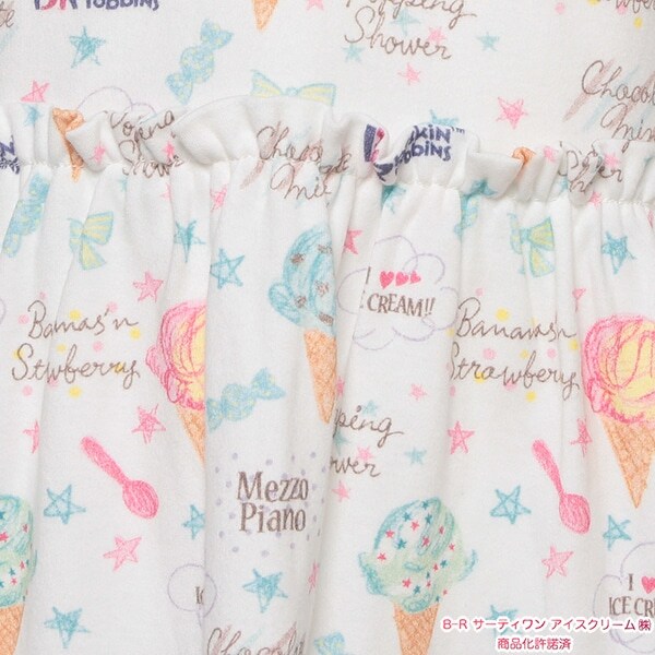 Narumiya Online ナルミヤ オンラインの公式通販サイトサーティワン アイスクリームコラボ アイス柄カットワンピース 90 オフ ホワイト キッズ
