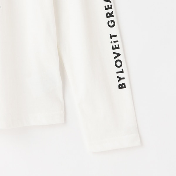 肩スリットキャンディ長袖Tシャツ(120cm オフ ホワイト): ジュニア  