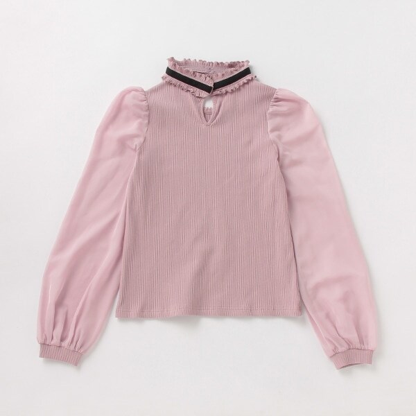 【Melteen】 シアースリーブ長袖Tシャツ