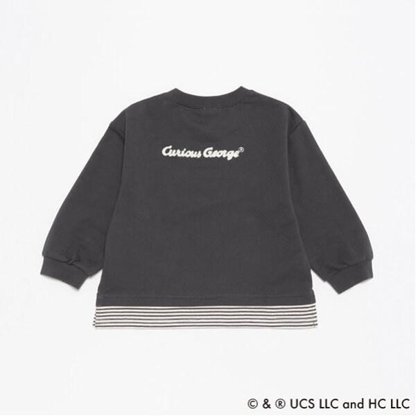おさるのジョージ】サガラハート長袖Tシャツ(80cm シロ杢