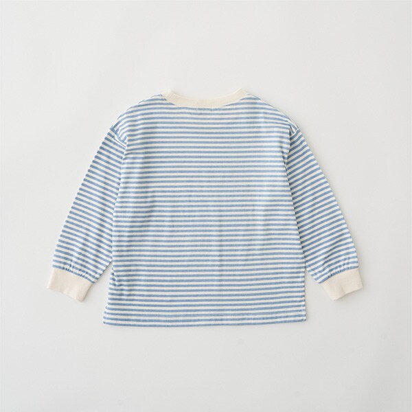 【型崩れしないやわらかコットン】プリントボーダードロップTシャツ