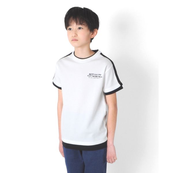 Ｗフェイス・袖ライン半袖Ｔシャツ