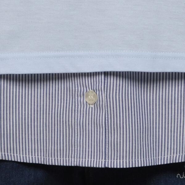 衿つき長袖Tシャツ×裾切り替えインナータンクトップセット