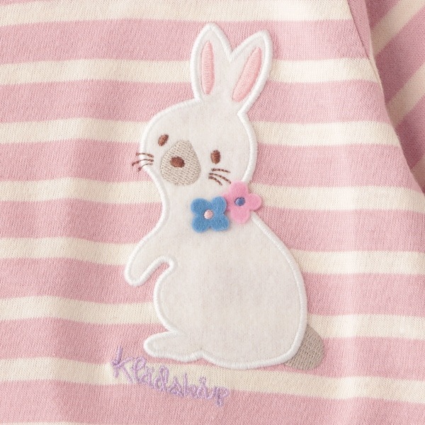 NARUMIYA ONLINE｜ナルミヤ オンラインの公式通販サイトウサギアップリケボーダー2WAYオール(50-70 ピンク): 新生児