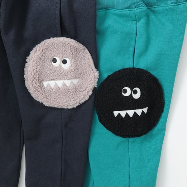 顔ポケットロング丈スウェットパンツ(80cm 紺): キッズ