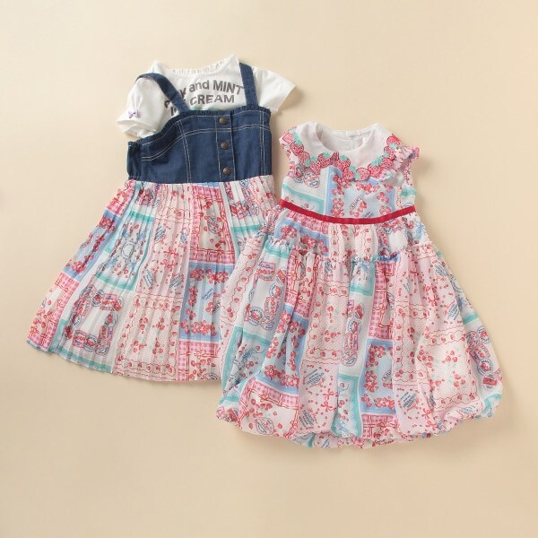 Narumiya Online ナルミヤ オンラインの公式通販サイトイチゴ衿ハンカチ柄バルーンワンピース 90 赤 キッズ