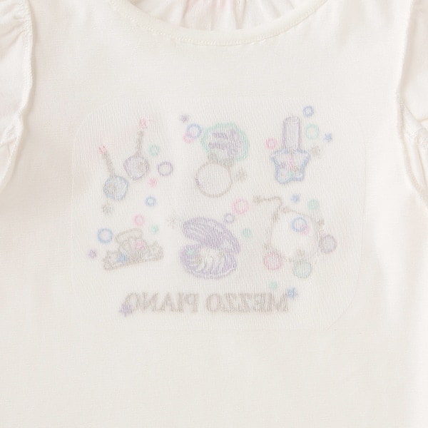 シェルジュエリーアップリケ半袖Tシャツ(90cm ラベンダー): キッズ  