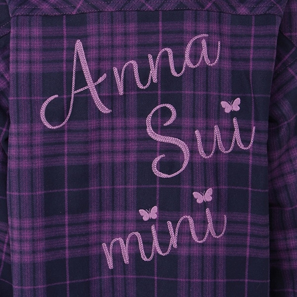 Narumiya Online ナルミヤ オンラインの公式通販サイト蝶モチーフつきチェックシャツワンピース M 1 パープル キッズ
