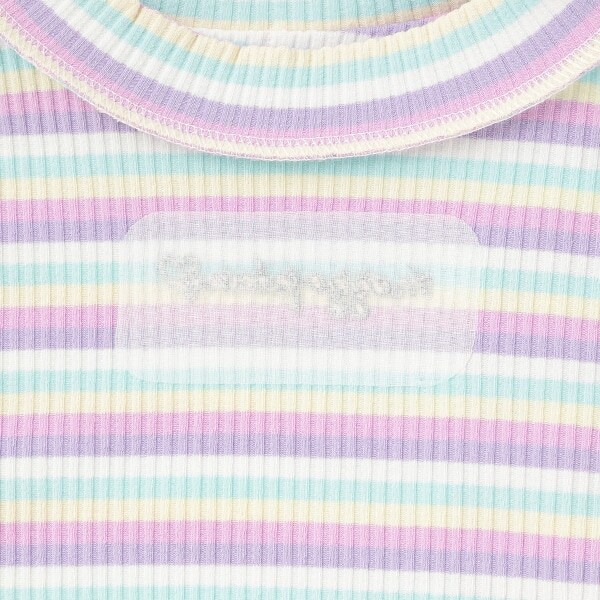 マルチボーダーテレコ半袖Tシャツ