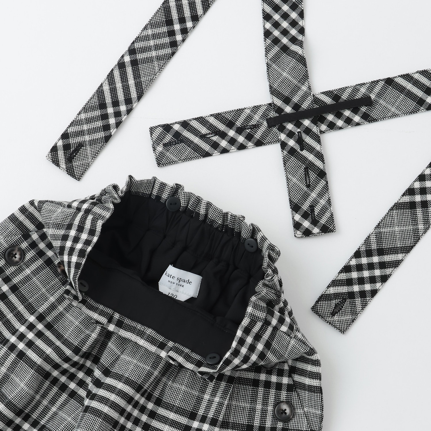 チェックサスペンダーつきパンツ(120cm 黒): キッズ - ナルミヤ