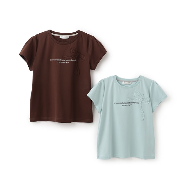 ポンポネット新品新作タグ付きリボンTシャツ140 トップス