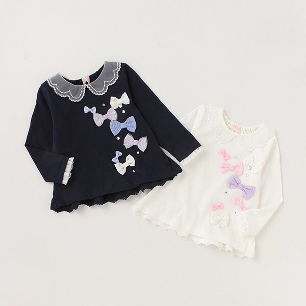 ★衿つきリボンTシャツ