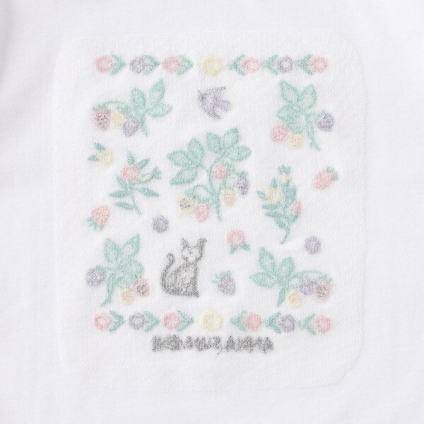 【キッズサイズ】刺しゅう裾スカラ半袖Tシャツ