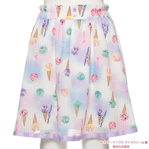 NARUMIYA ONLINE｜ナルミヤ オンラインの公式通販サイトサーティワン アイスクリームコラボ アイス柄スカート(S(140) オフ