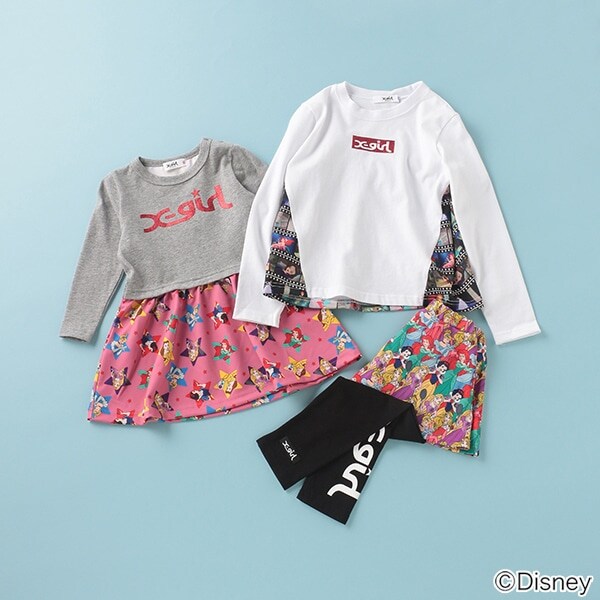 【DISNEY】 PRINCESSデザイン 切り替えロゴTシャツ