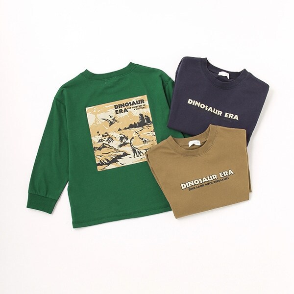 DINASAURバックプリント長袖Tシャツ