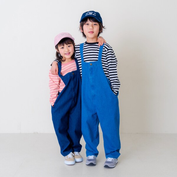 美品！mont-bell 子供用オーバーオール Kid's 110 青 フィールド ストレッチカバーオール Kid's 95-115｜モンベル