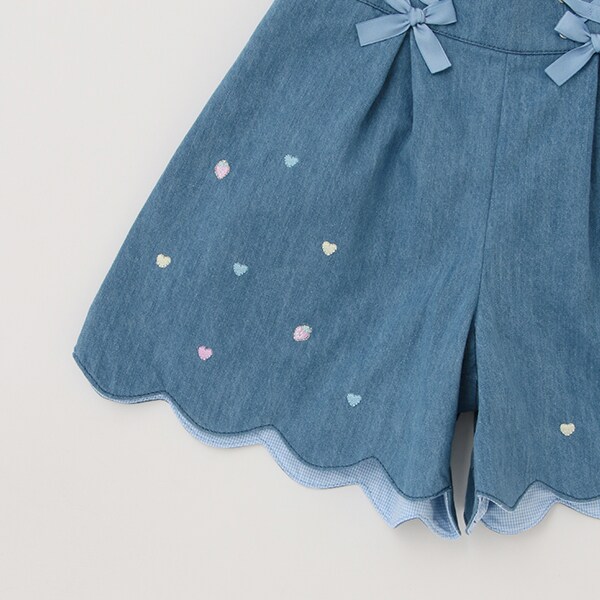 裾スカラップ ショートパンツ(90cm サックス): キッズ - ナルミヤ 