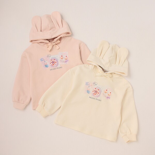 ★転写プリントうさ耳パーカ