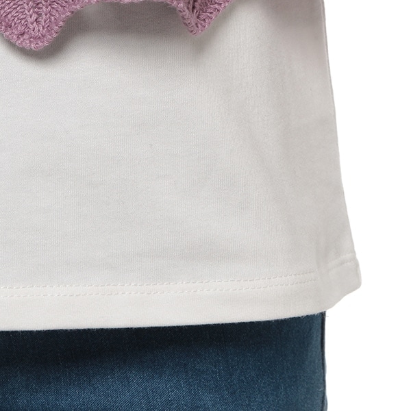 NARUMIYA ONLINE｜ナルミヤ オンラインの公式通販サイトニットフリルキャミソール×Tシャツセット(S(140) オフ ホワイト