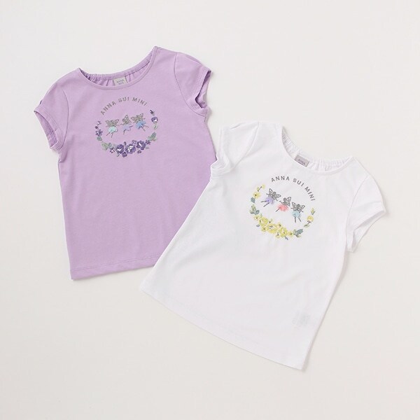 ミニフラワー刺繍半袖Tシャツ(80cm 白): 新生児 - ナルミヤ
