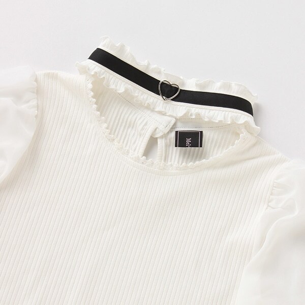 【Melteen】 シアースリーブ長袖Tシャツ