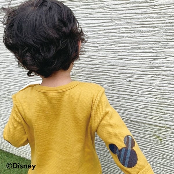 Narumiya Online ナルミヤ オンラインの公式通販サイト Disney ミッキーマウスデザイン ひじパッチレイヤード風tシャツ 80 トップ グレー キッズ